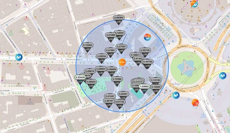 Área de radiación de una antena de Orange