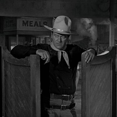 John Wayne en un escena de la película