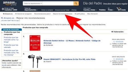 Cómo gestionar tu historial de compras de  y usarlo para optimizar  sus recomendaciones