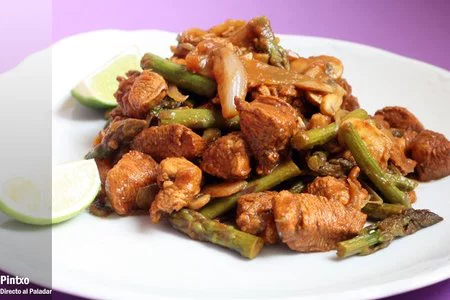 Salteado de pollo marinado. Receta