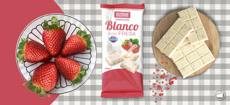 Mercadona Chocolate Blanco Fresa Hacendado
