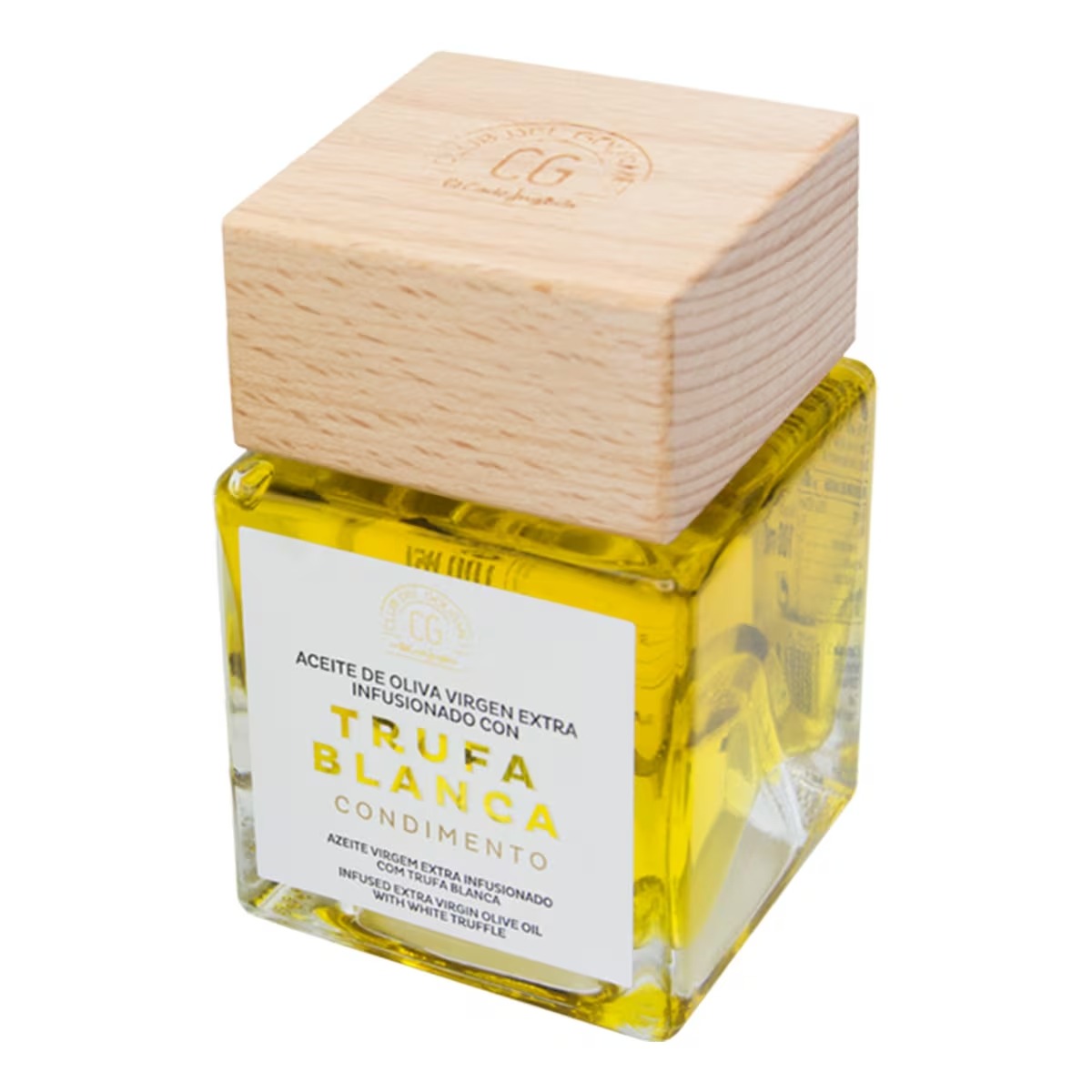 Condimento de aceite de oliva virgen extra infusionado a la trufa blanca Club del Gourmet.

