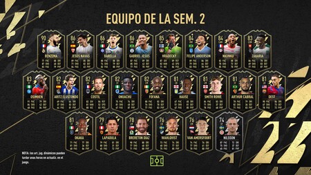 Guía FIFA 22. TOTW: Equipo de la Semana 2, del 29 de septiembre al 6 de octubre de 2021