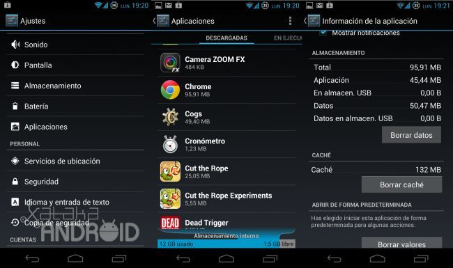 Borrar datos de aplicaciones