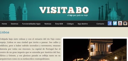 La guía de viajes para móviles ´Visitabo` de Lisboa gratis hasta el domingo 25 de mayo