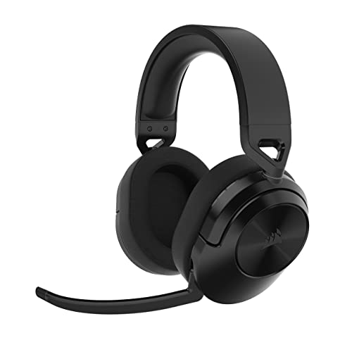 Corsair HS55 Wireless Core Auriculares para Juegos - Conexión Inalámbrica de Baja latencia a 2,4 GHz, Bluetooth un Alcance de hasta 15 Metros, Diseño Ligero, Micrófono Omnidireccional - Negro