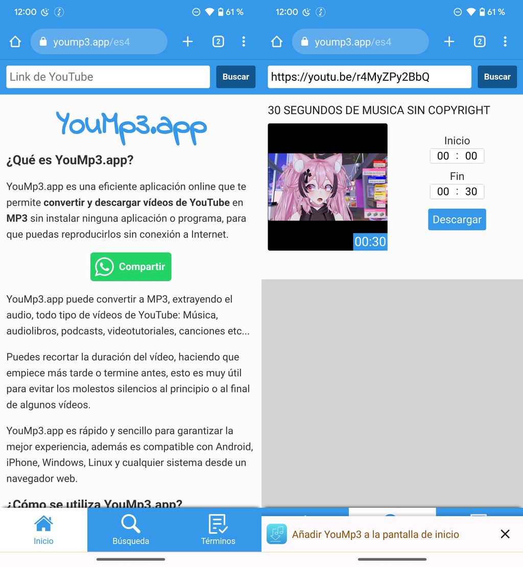 Y2save Cómo descargar música gratis en Android sin tener que instalar aplicaciones