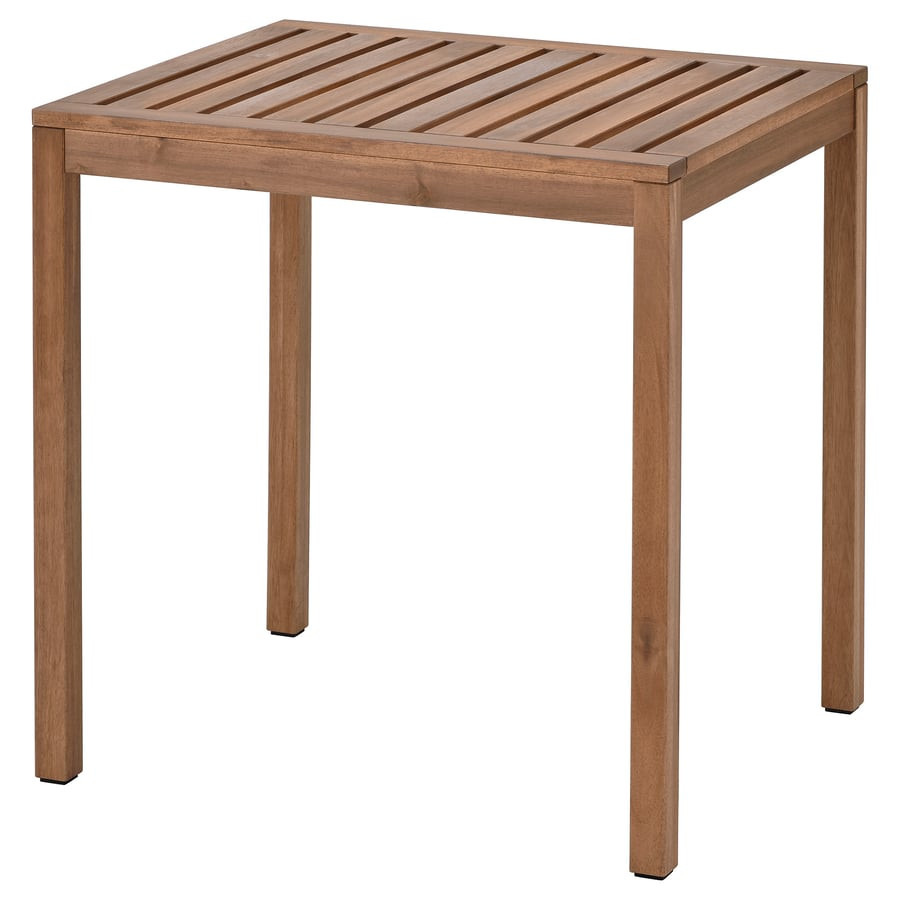 NÄMMARÖ - Mesa jardín, tinte marrón claro, 75x63 cm