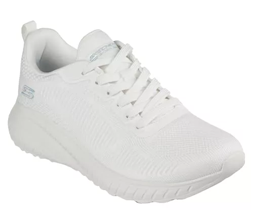 Skechers Bobs Squad Chaos Face Off, Zapatillas de Deporte Mujer, White Engineered Knit, 36 EU