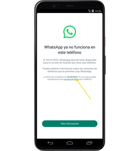 携帯電話に前の日付を入れても、WhatsApp はそれを飲み込みません