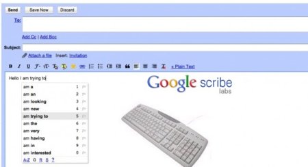 Google Scribe: probando un editor de texto con sugerencias y autocompletado