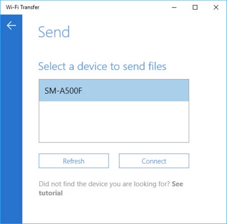 Windows 10 用 Wi-Fi 転送クライアント