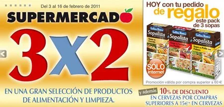 3x2 en el supermercado de El Corte Inglés