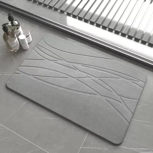 Alfombra baño diatomita - Alfombrilla diatomita - Alfombra de Piedra Secado rapido - Alfombrilla Antideslizante baño, Absorbente higiénica para Ducha y Fregadero