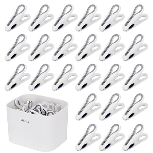 Auauraintt 36 pcs Antideslizante Pinzas de Ropa,con Cesta de Almacenamiento