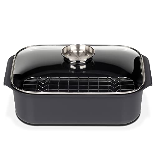 GSW Asador rectangular gourmet con tapa de crista