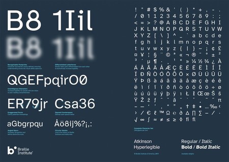 Esta tipografía gratuita ha sido creada por el Braille Institute para ayudar a las personas que tienen problemas de visión