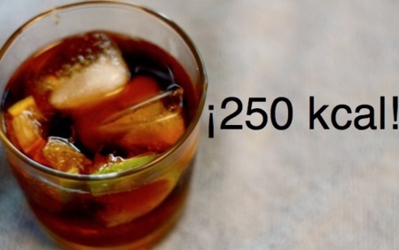 Solución a la adivinanza: una copa tiene unas 250 kcal
