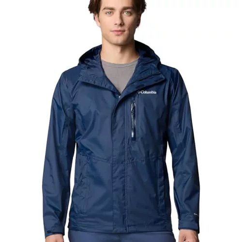 Columbia Pouring Adventure 3 Jacket, Chaqueta impermeable para la lluvia Hombre, Collegiate Navy, S