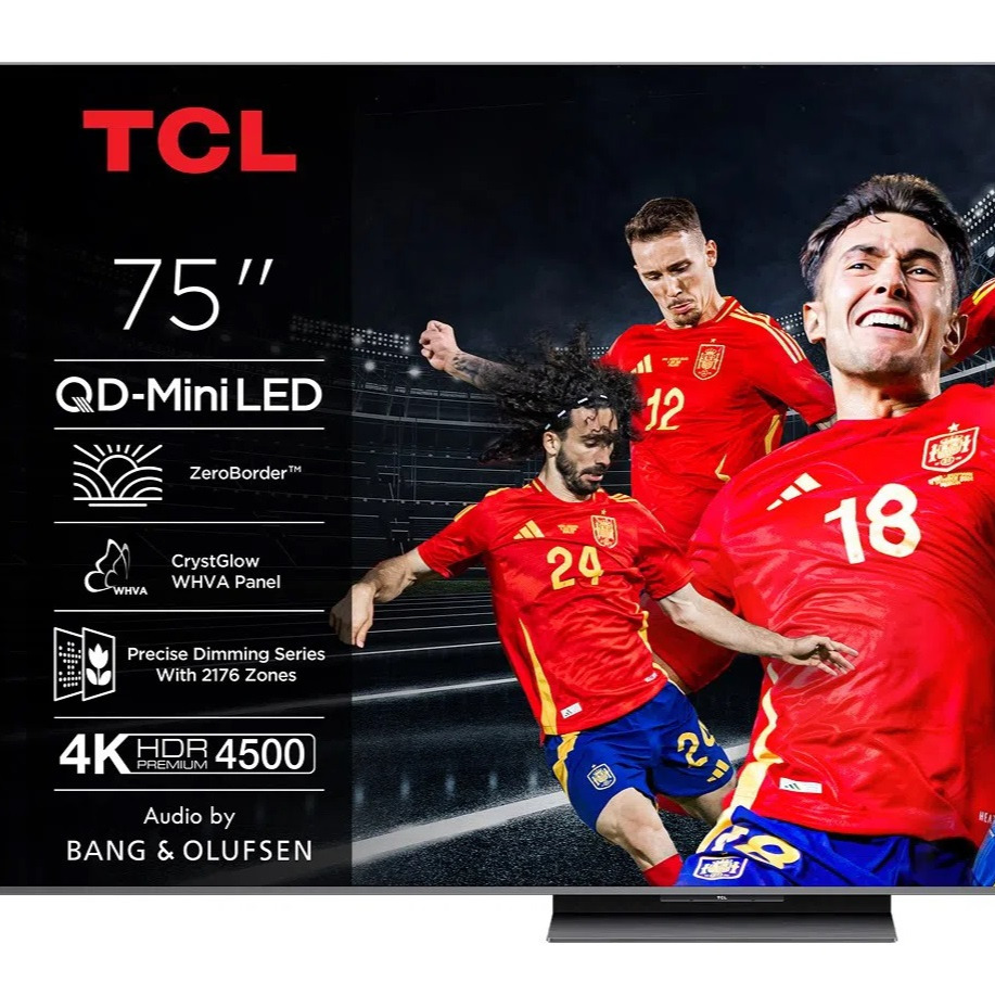 TCL - TV QD-Mini LED 190,5 cm (75') TCL 75C8K, 4K HDR Premium 4500, ZeroBorder, Smart TV Google TV, control por voz.