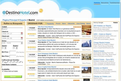 DestinoHotel, búsquedas y comparaciones de ofertas de hoteles