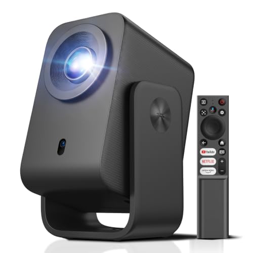 TCL C1 Proyector Portatil 4K Compatible, [GoogleTV/Netflix/APV Intégrées] Mini Proyector Full HD, Auto Focus y 6D Keystone, Dolby 8W, WiFi, Bluetooth, Ajustable a 285° para Cine en Casa, Habitacion