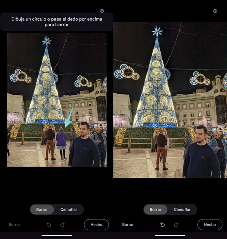 ここで結果を見てみましょう。右側の画像では、示されている人物はもう存在しません。
