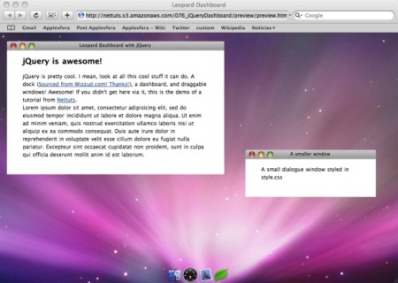 Simulación web de Mac OS X Leopard