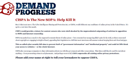 Petición de firmas contra #CISPA, la #SOPA rancia