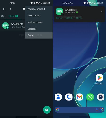 Android 用 WhatsApp で連絡先をブロックする新しい方法 (画像: WABetaInfo)