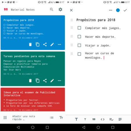 Material Notes: un robusto editor de texto offline con todo lo necesario para tomar notas
