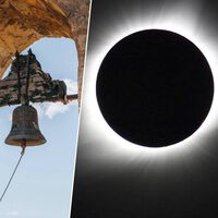 Mirar fijamente a un eclipse es un riesgo para la vista. Un pueblo de Navarra lo va a solucionar repicando campanas