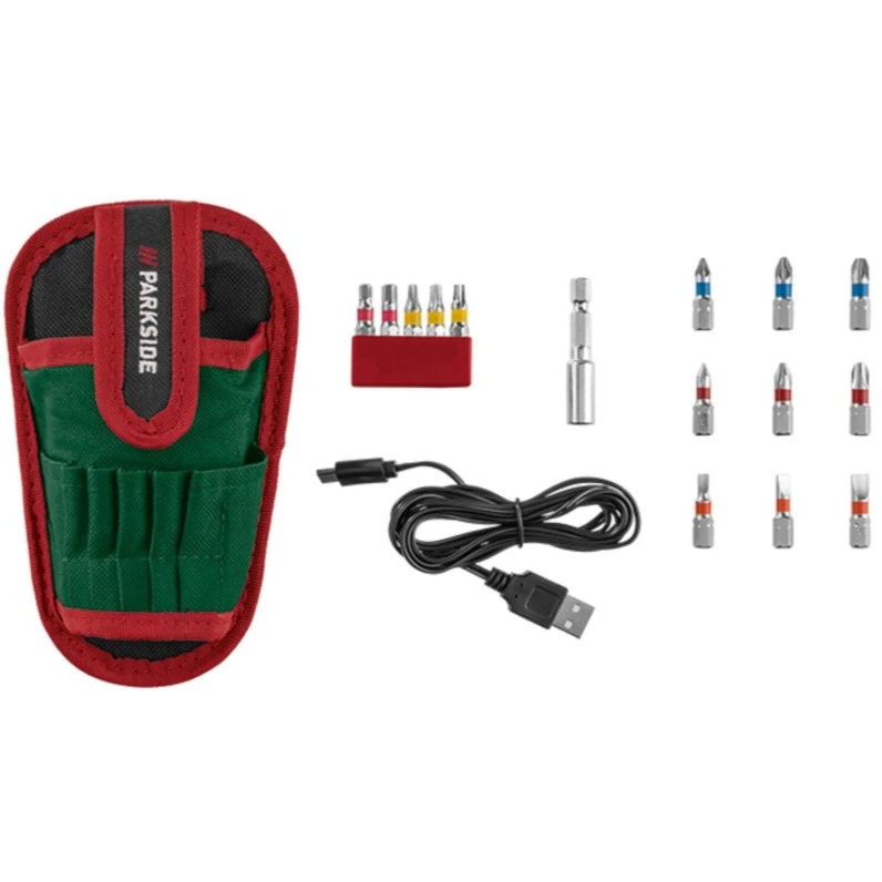 Atornilladora recargable con puntas intercambiables 4V
