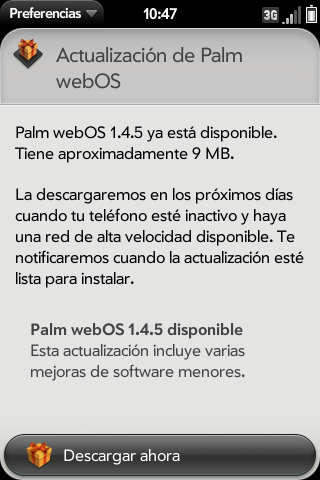 webOS 1.4.5, una actualización de cuestionable efectividad disponible en España