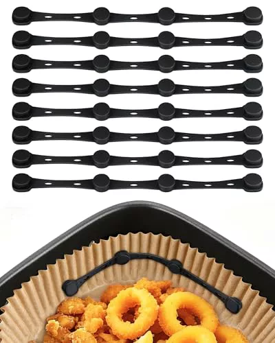 Imanes para Papel de Hornear Airfryer, Paquete de 8 Imanes de Silicona Evitan que el Papel para Hornear cubra los Alimentos, Accesorios para Freidora de Aire Caliente para Ninja, Philips, Cosori