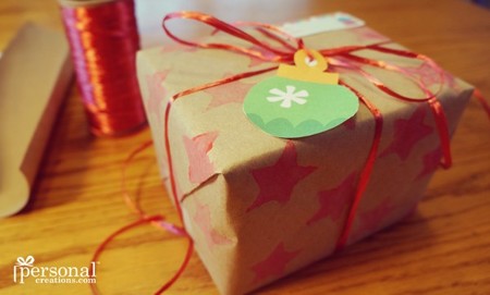 Manualidades Navidad Sello Papel Regalo