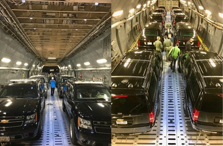 Así transporta el Servicio Secreto a 'La Bestia' de Trump (y a su séquito) hasta Asia