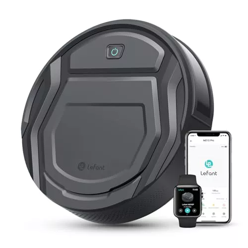 Lefant M210 Pro Robot Aspirador, Succión de 2200 Pa,120 Min Autonomía, Aspirador Robot Sin Enredos, Delgado, Ideal para Pelo de Mascotas, Alfombras de Pelo Bajo, Wi-Fi/App/Alexa, Gris
