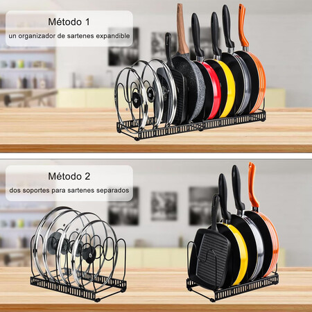 Toplife Soporte Para Ollas De Metal Almacenamiento De Cocina Con 10