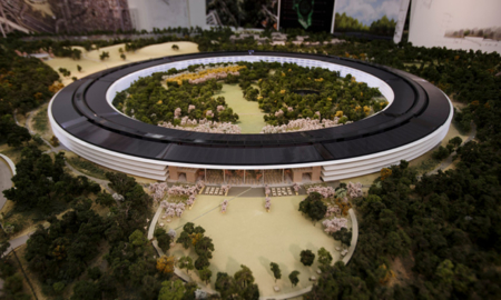 El SpaceShip del Apple Campus 2 empieza a levantar su estructura
