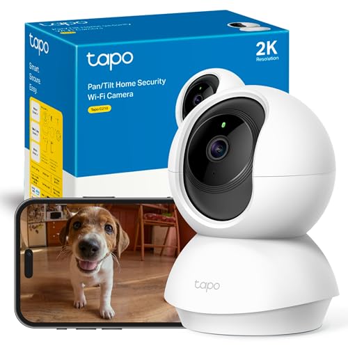 Tapo C210 - Cámara de Vigilancia WiFi Interior 360º, 2K 3MP, Detección IA