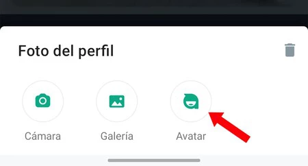 Whatsapp アバターの選択