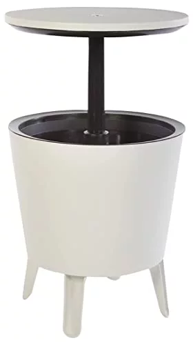 Keter Cool Bar - Mesa Nevera para Exterior y Jardín, Capacidad 30 L, 45 latas, de 52 x 42 x 52 cm, Marrón