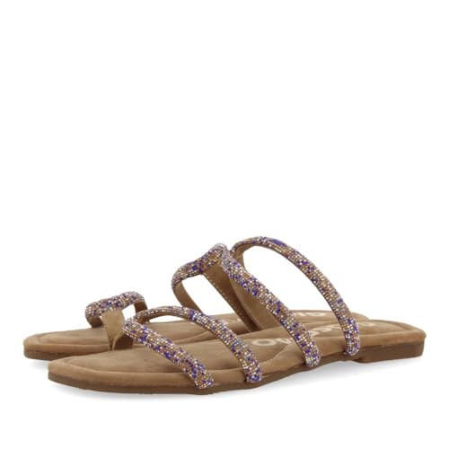GIOSEPPO Sandalias Taupe DE Piel con Tiras con PEDRERÍA 