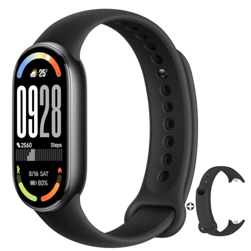 XIAOMI Smart Band 10 +Correa - Pulsera de Actividad, Autonomía de hasta 21 días, 1.72" Pantalla AMOLED con Tasa de refresco de 60 Hz, Sensor de Frecuencia Cardíaca, App Mi Fitness, Negro-(Versión ES)