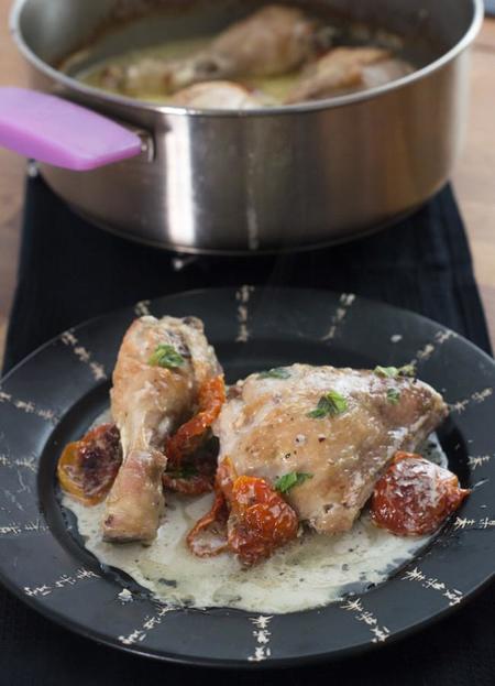 Receta de pollo a la crema con tomates secos