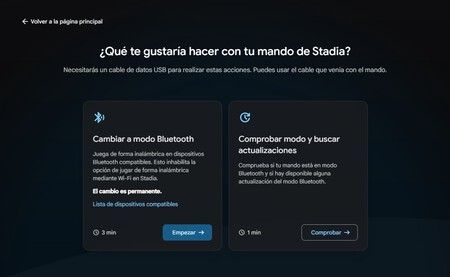 Habilitar Modo Bluetooth Mando Stadia 2