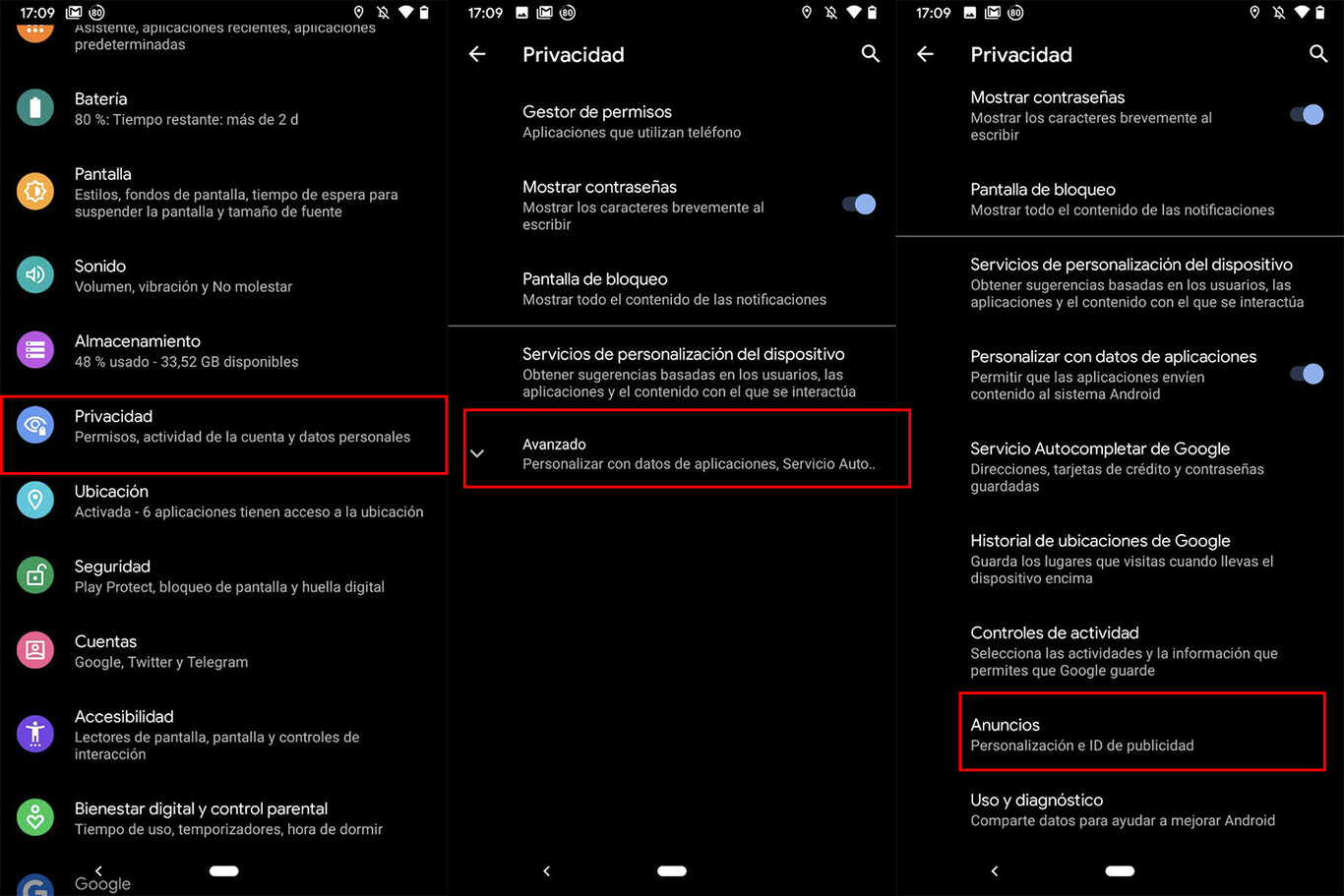 Cómo desactivar los anuncios personalizados de Google en un móvil Android