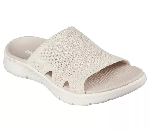 Skechers Sandalias Go Walk Flex para mujer, Textil natural, 38 EU