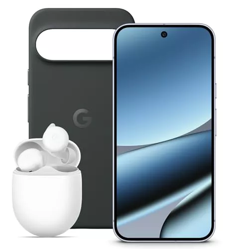 Google Pixel 10 Pro XL - Smartphone Android Libre con Gemini - Piedra Lunar, 256GB + Funda Pixelsnap - Obsidiana (Creado Pixel Buds A-Series - Blanco